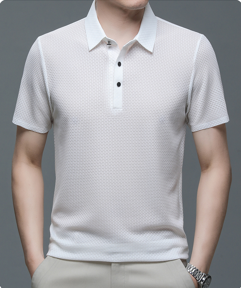 Lässiges Herren T-Shirt mit Knopfleiste