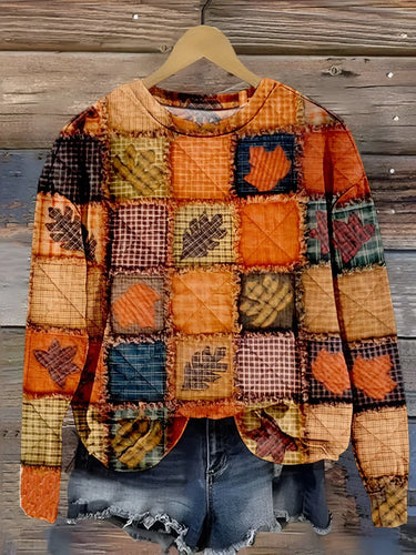 Weicher Patchwork Damen Pullover