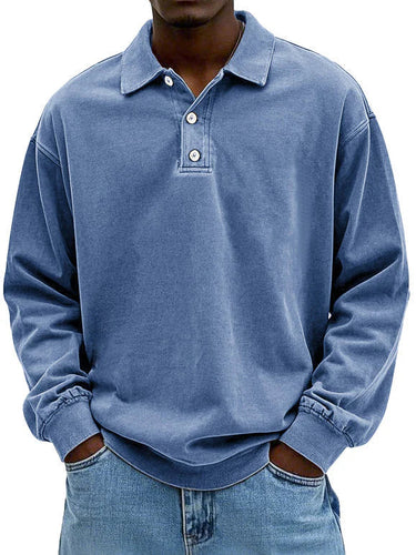 Klassisches Langarm Herren Poloshirt