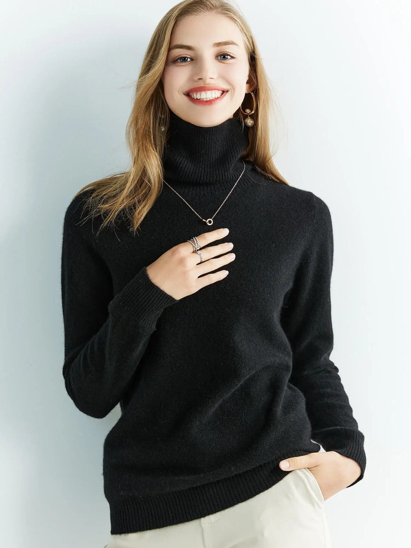Kuscheliger und warmer Damen Rollkragenpullover aus Merinowolle