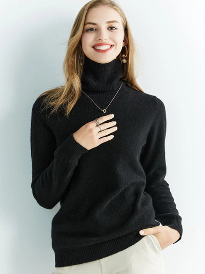 Kuscheliger und warmer Damen Rollkragenpullover aus Merinowolle