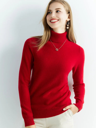 Kuscheliger und warmer Damen Rollkragenpullover aus Merinowolle