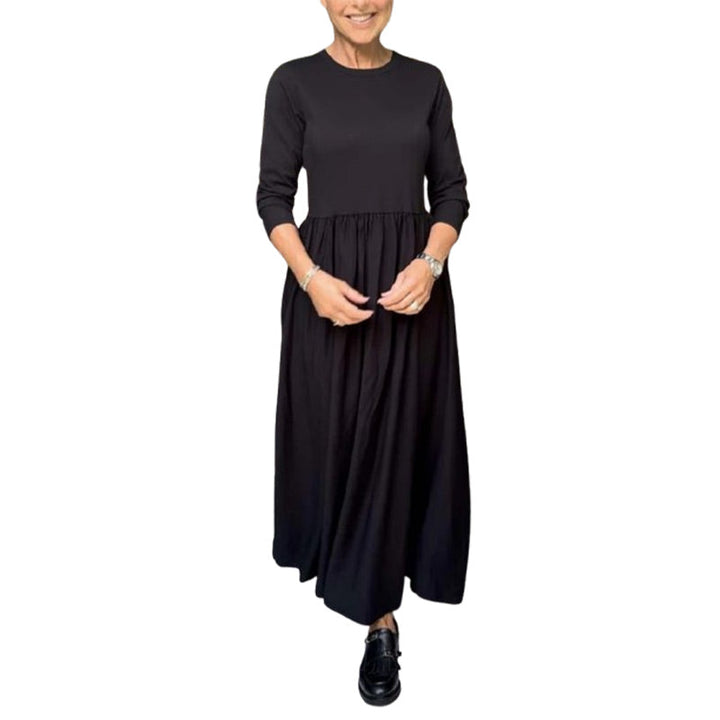 Gestricktes Langarm Damen Midi-Kleid