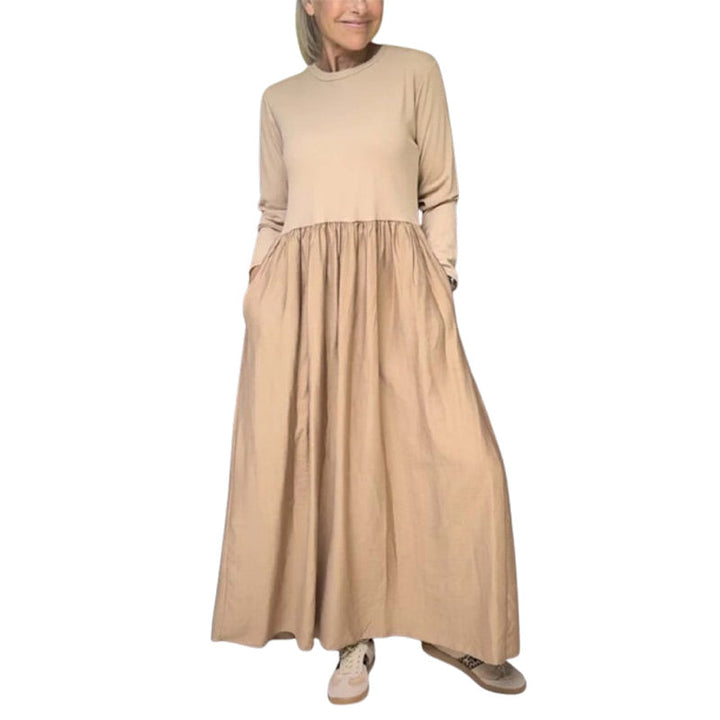 Gestricktes Langarm Damen Midi-Kleid