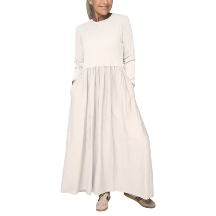 Gestricktes Langarm Damen Midi-Kleid