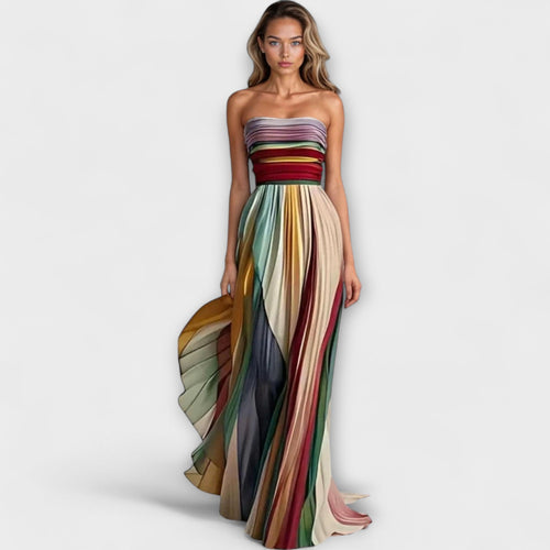 Farbenfrohes ärmelloses Damen Sommerkleid